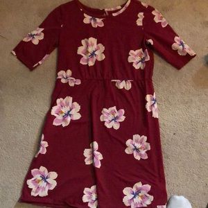 Old navy flower pattern red dress XL(14)